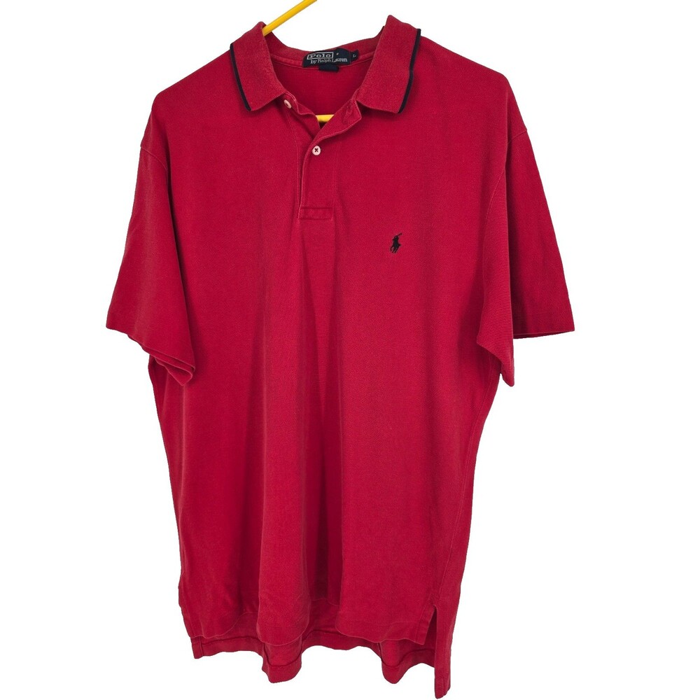 Polo Ralph Lauren Mens Large Red Pony Logo Cotton Polo Shirt